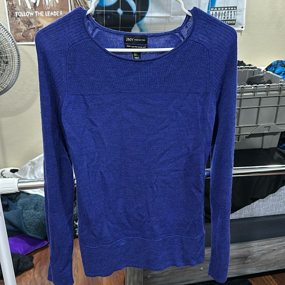 blue/violet long sleeve sweater JNY brand